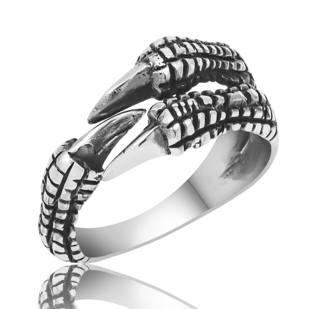 925 Sterling Silver, Eagle's Paws, Men's Rings